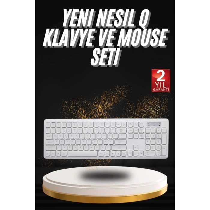 Klavye Mouse Seti Sessiz Kablosuz Türkçe TV  PC Uyumlu