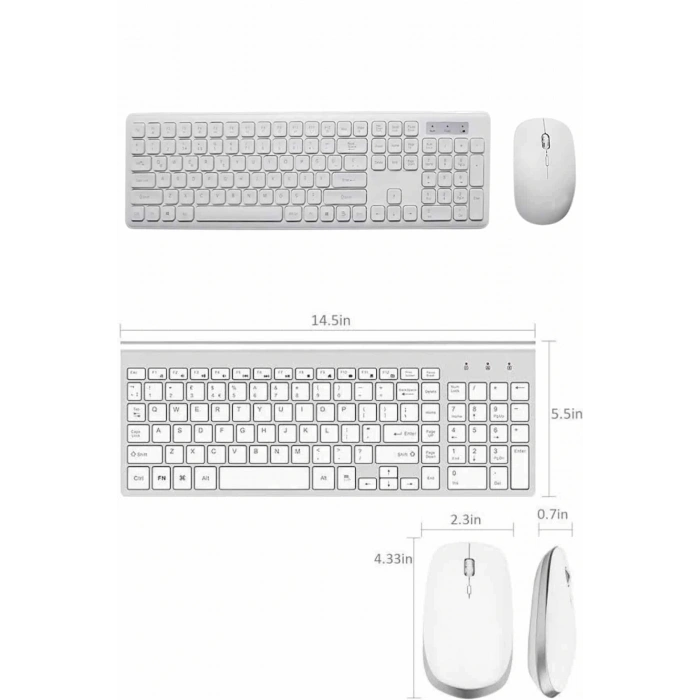 Klavye Mouse Seti Sessiz Kablosuz Türkçe TV  PC Uyumlu