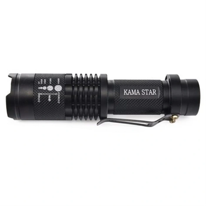 Km 87 Polis Tipi Zoomlu Şarjlı Metal Dağ Kamp Cep Feneri