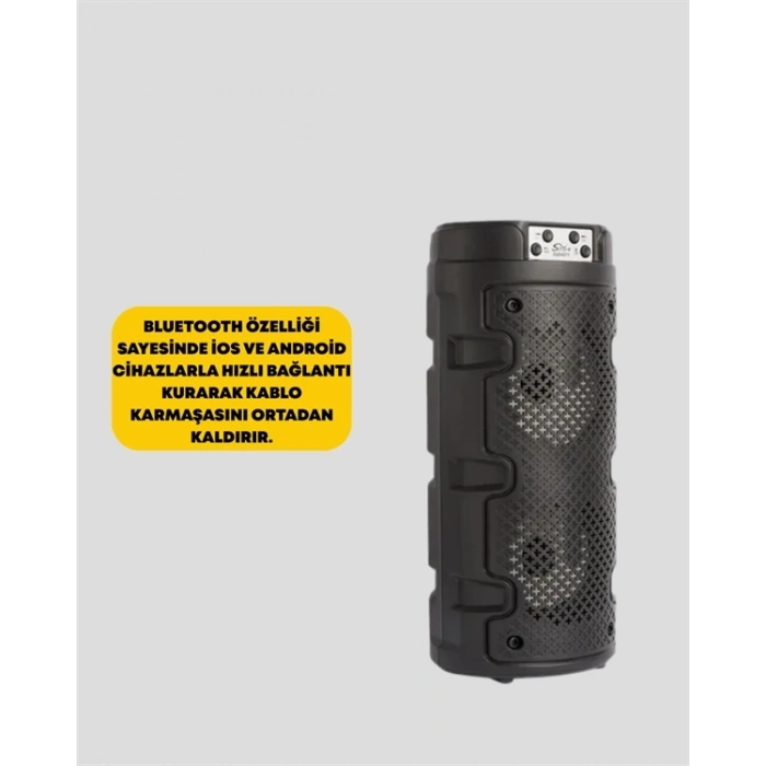 Kompakt Tasarım, Yüksek Ses Performansı – Çoklu Giriş Seçenekli Kablosuz Hoparlör (Bluetooth, USB, SD Kart, AUX)