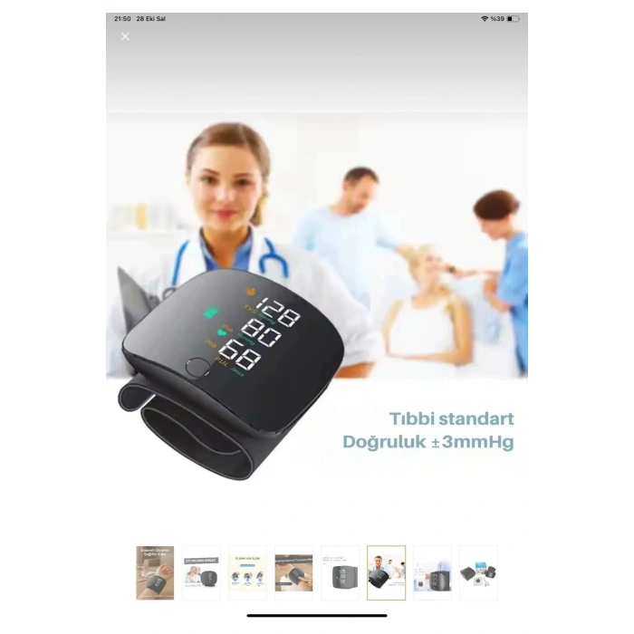Konuşan Sesli Şarjlı Tansiyon Aleti Profil Kayıtlı Lcd Dokunmatik Ekran