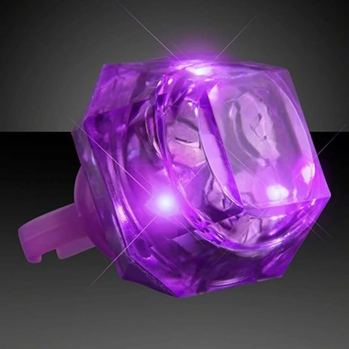 Kristal Tasarımlı Led Glow Işıklı 3 Modlu Mor Yüzük 3.5 x 5 cm (5047)