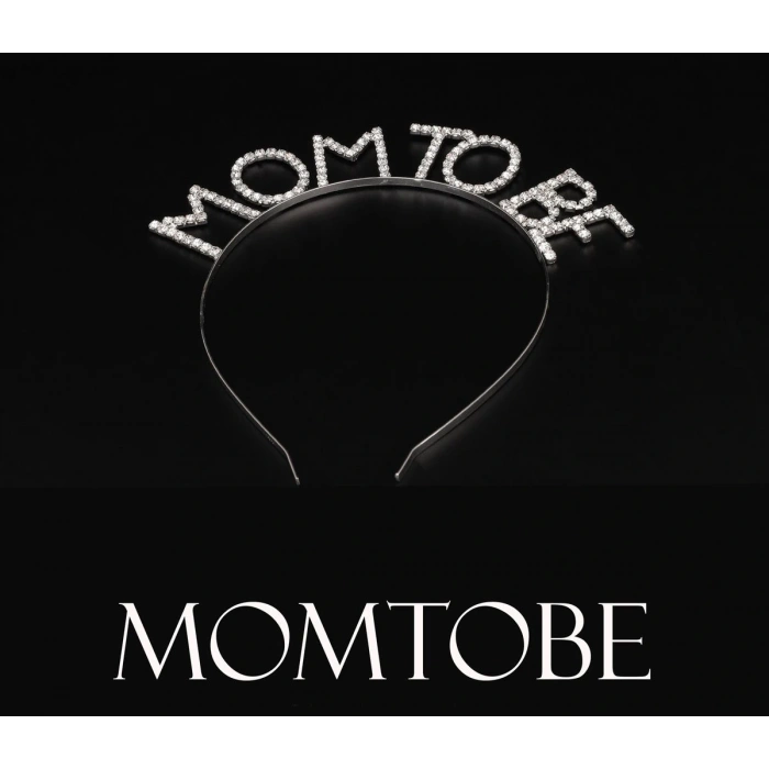 Kristal Taşlı Gümüş Renk Mom to Be Tacı Anne Tacı (5047)