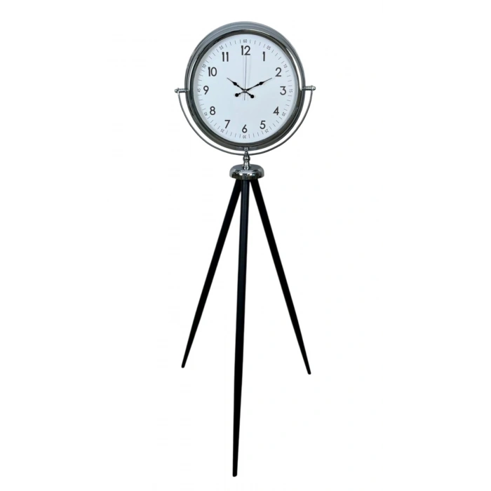 Krom Standart Tripod Ayaklı Saat
