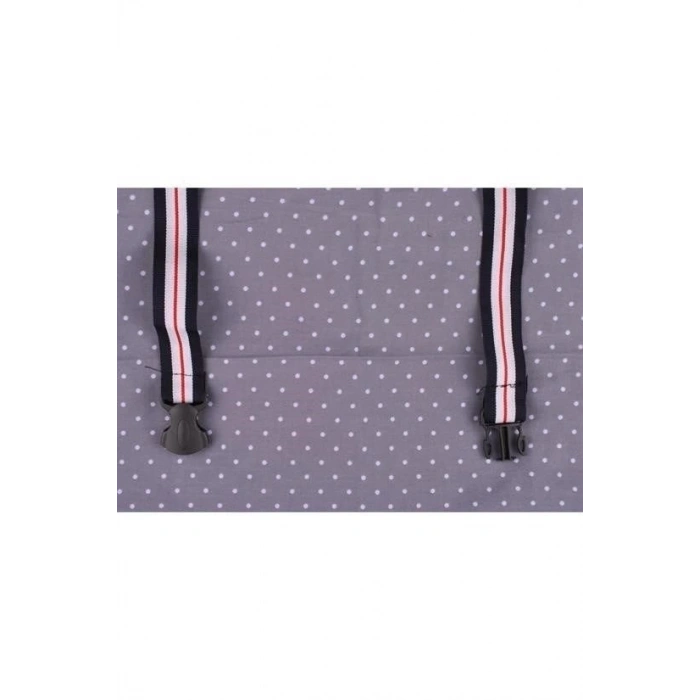 Kullanışlı Bebek Emzirme Önlüğü Gri Puantiyeli