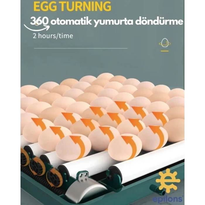 Kuluçka Makinesi Epo-130my Extra Hediyeli 130 Yumutalık Yedek Motorlu İncubator