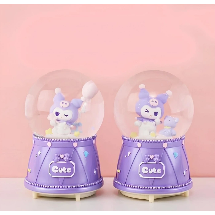 Kuromi Işıklı Müzikli Kar Küresi Orta Boy - Model 3