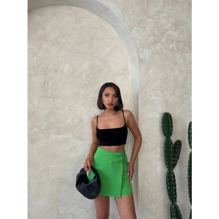 Kuş gözü şort etek yeşil s25819