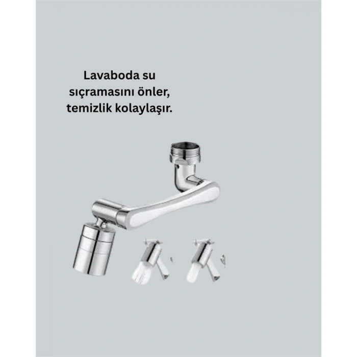 Lavabo ve Mutfaklar İçin 1080 Derece Döner Musluk Başlığı – Pirinç Gövdeli