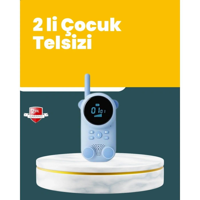 LCD Ekranlı Çocuk Telsizi – İki Yönlü Ses, 1-3 km Çekim Mesafesi