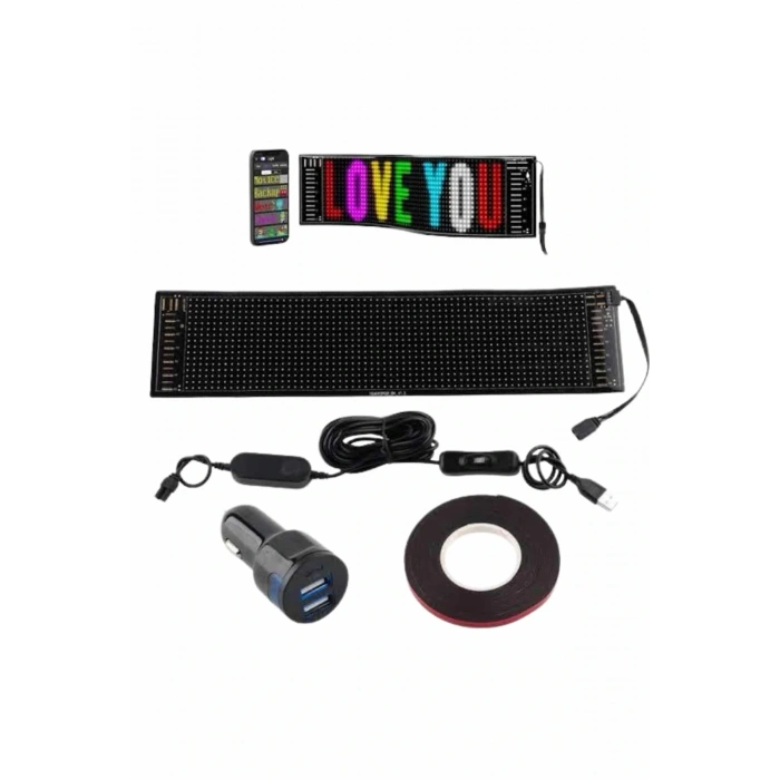 LED Matrix Panel RGB Ekran Kumandalı Araç Camına Uygun