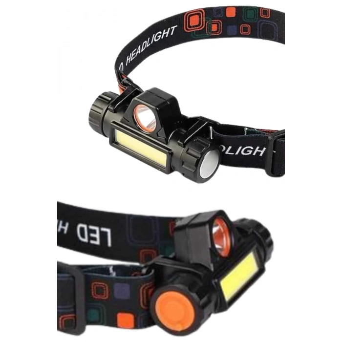 Ledli Şarjlı Kafa Lambası LED Şarjlı Su Geçirmez Kafa Feneri