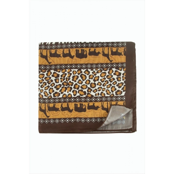 Leopar Desenli Zr Şifon Fular 50*50 cm
