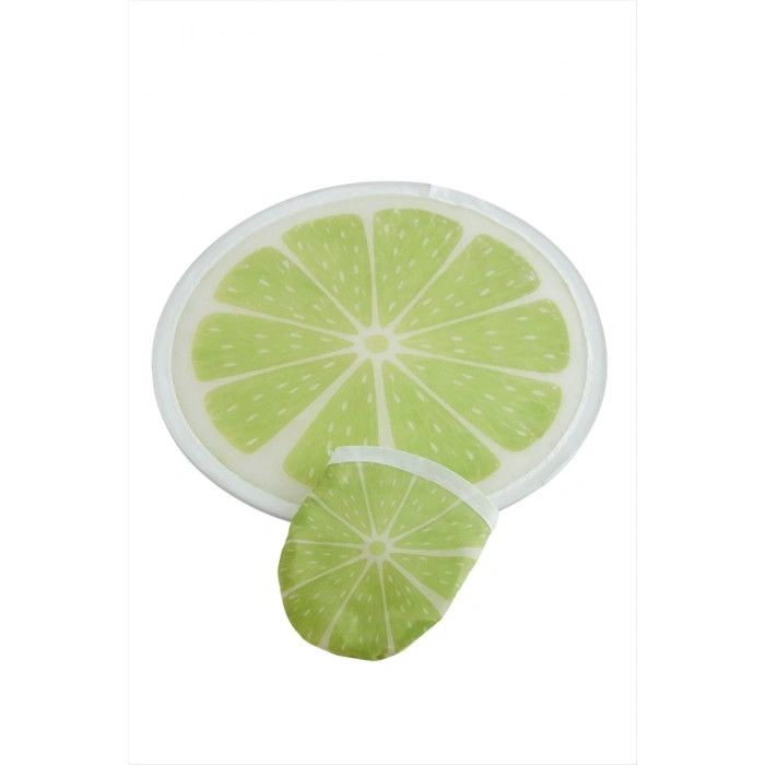 Limon Desenli Kore Yelpaze