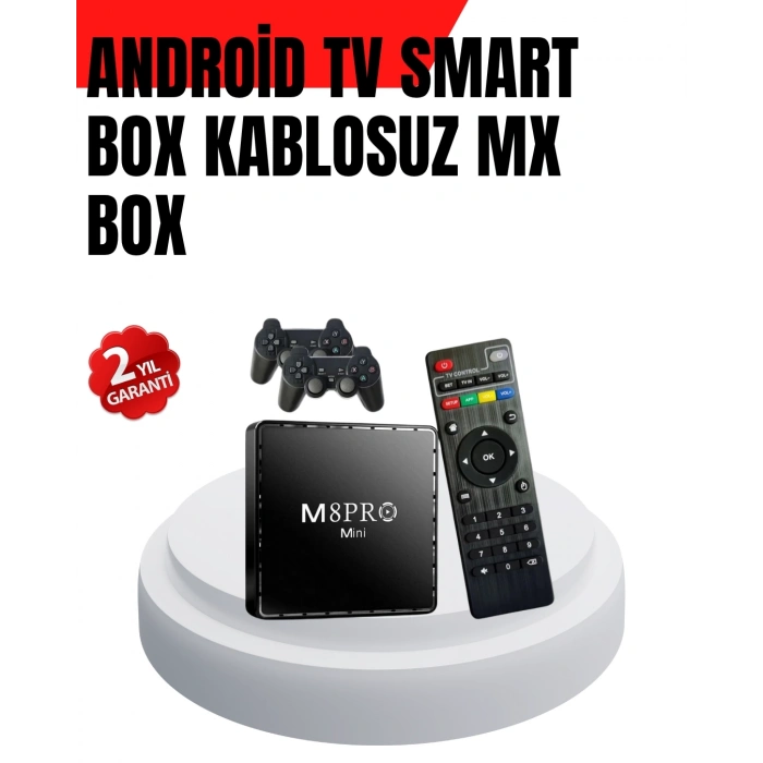 M8Pro 2GB RAM + 64GB Retro Oyunlu TV Box