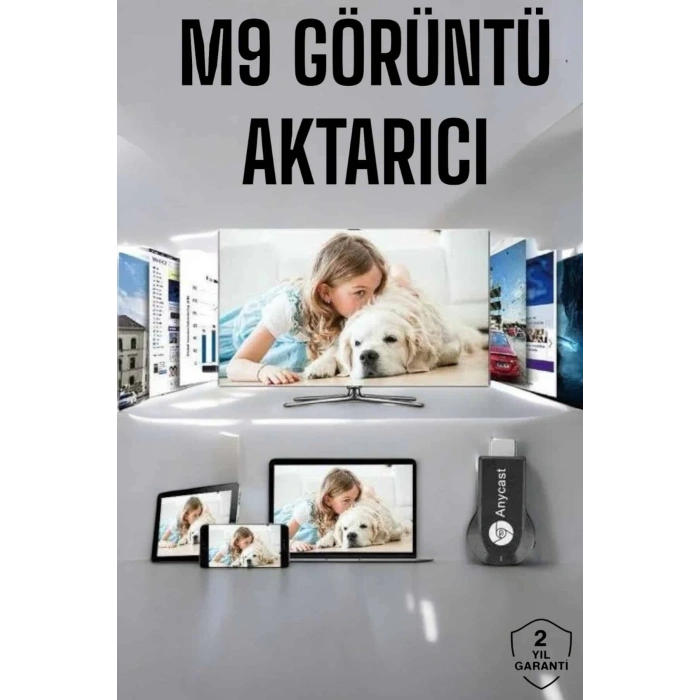 M9 Plus Kablosuz Görüntü+Ses Aktarıcı HDMI TV