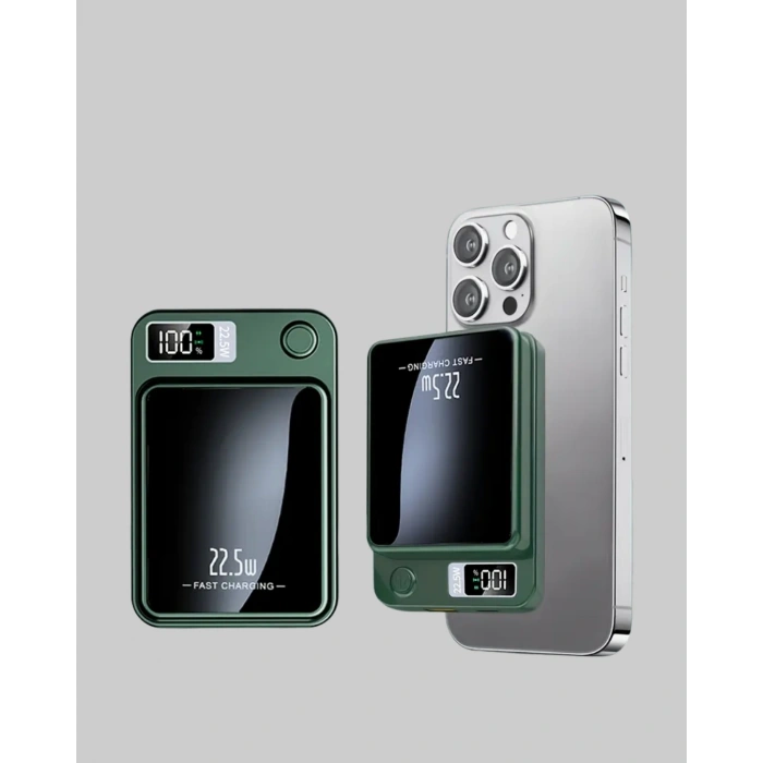 MagSafe Powerbank Kablosuz Şarjlı ve 22.5W Hızlı Şarj Destekli