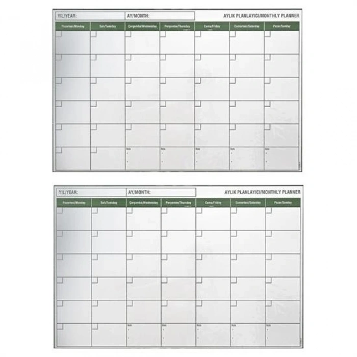 Manyetik Yapışkanlı Bir Aylık Program Planlayıcı Takvim 85x56 Cm Bx40