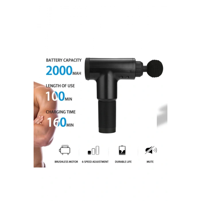 Masaj Aleti Kademeli 2000mah Batarya Derin Doku Kas Masaj Tabancası 4 Başlıklı RENK SEÇİLEMEZ