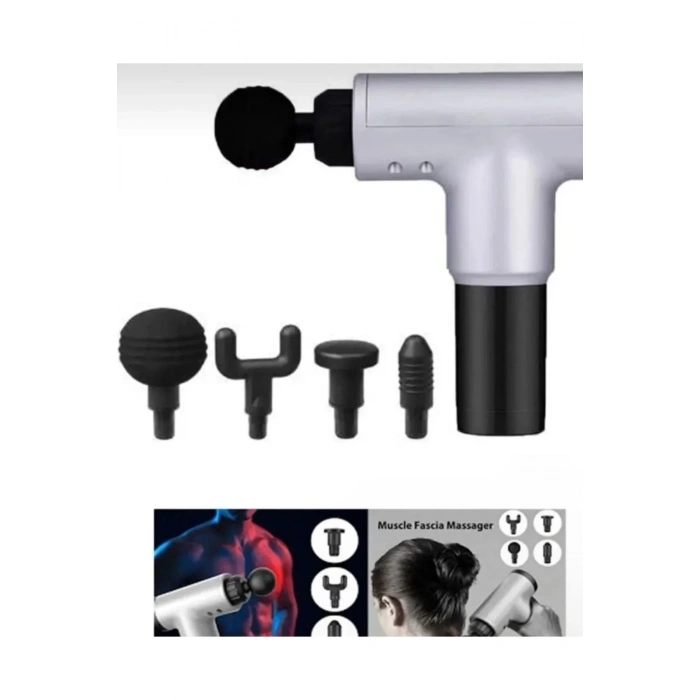 Masaj Aleti Tabancası Sporcu Kas Rahatlatıcı Şarjlı 6 Seviye Titreşimli Fascial Massage Gun RENK SEÇİLEMEZ