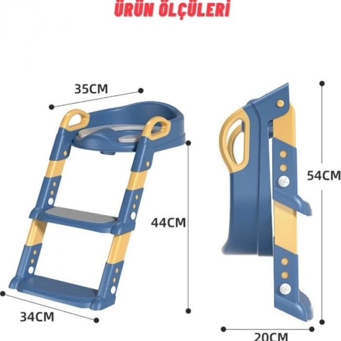 Mavi Merdivenli Çocuk Klozet Tuvalet Eğitimi Atı