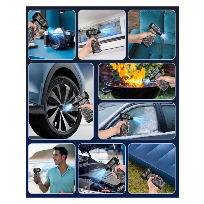 Mega Turbo Üfleyici Elektrikli Şiddetli Fan Hava Kompresör 130.000RPM Mangal Barbekü Fanı (5047)