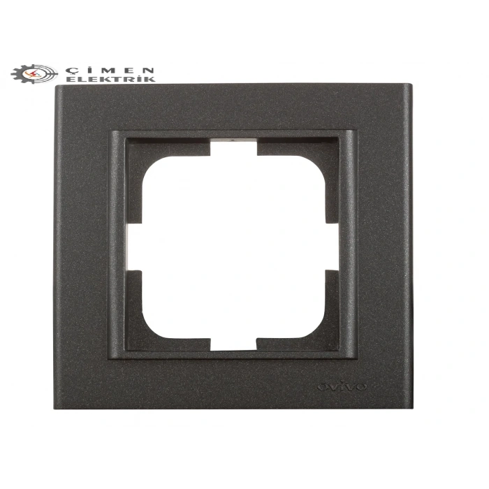 Metalik Siyah Tekli Çerçeve - Priz ve Anahtar İçin Uyumlu Çerçeve