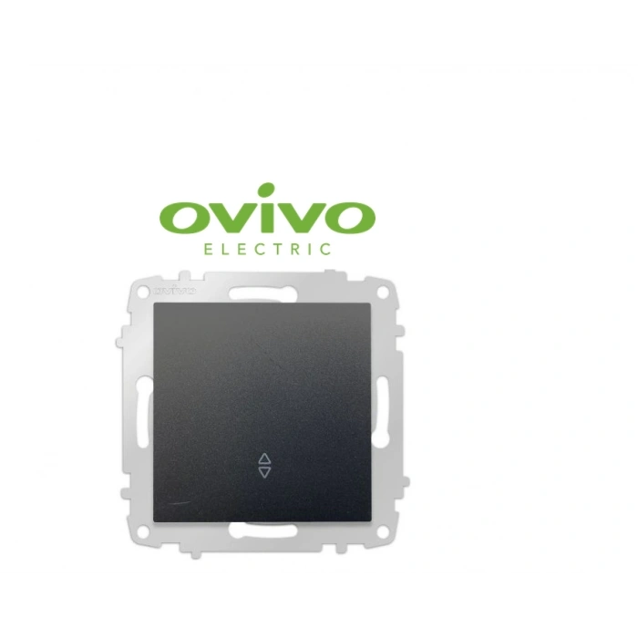 Metalik Siyah Vavien Anahtar Çerçevesiz Grano - Priz ve Anahtar İçin Uyumlu Çerçeve