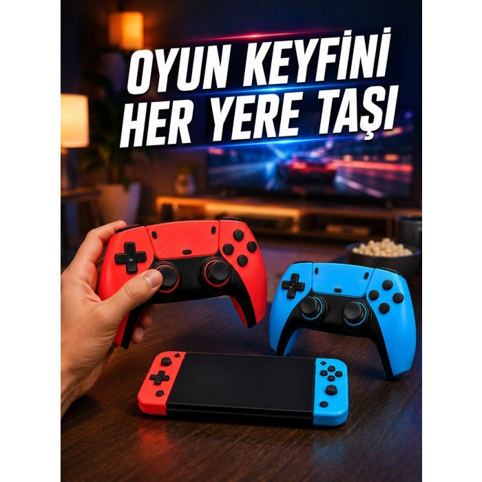 Mini Oyun Konsolu Çift Kablosuz Kontrolcü HDMI Bağlantılı Oyun Cihazı