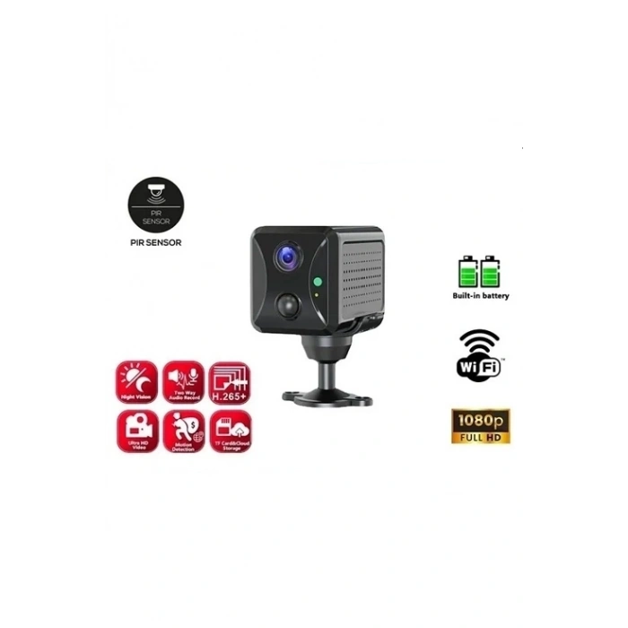 Mini Pır Sensörlü Algılamalı Sesli Konuşmalı 1080p Hd Wifi Kamera