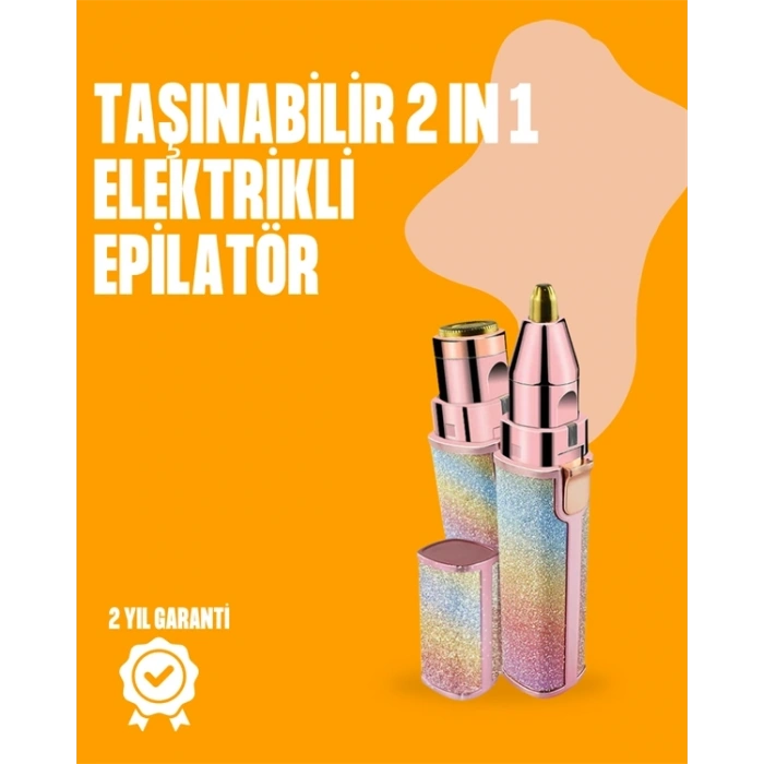 Mini USB Şarjlı Elektrikli Epilatör – Kaş ve Yüz Tüy Temizliği İçin 2si 1 Arada