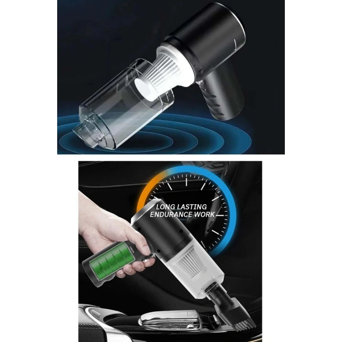 Mini Vakumlu Type C Şarjlı Araç Süpürgesi El Süpürgesi Şarjlı Çok Fonksiyonlu 5500 Pa