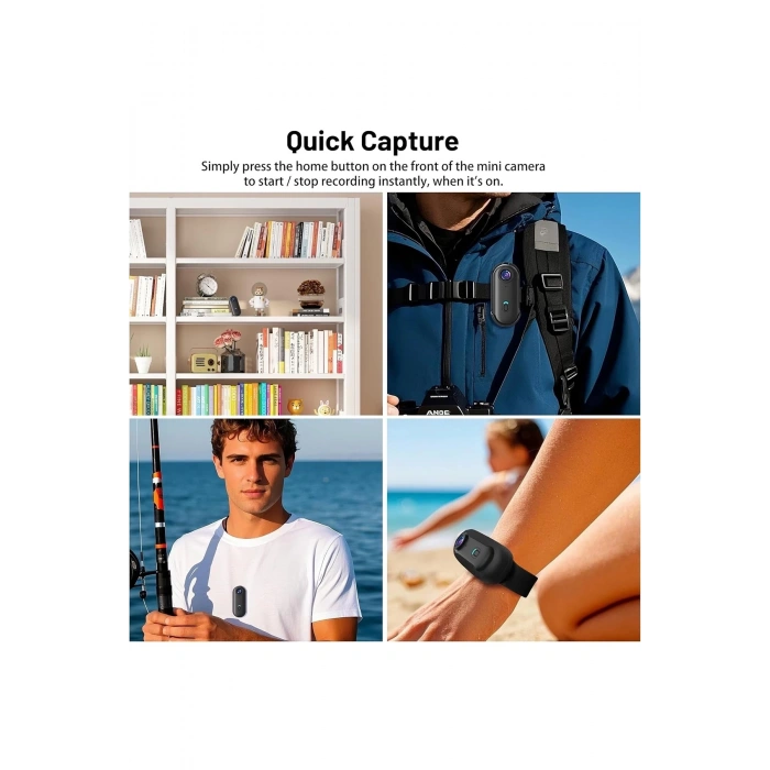 Mini Wıfı Aksiyon Kamerası 1080p Taşınabilir Vücut Kamerası Giyilebilir Video Kaydedici Ipx7 Su Geçirmez