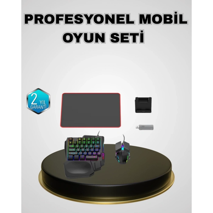 Mobil Gaming Set Klavye + Mouse + Dönüştürücü 5’li Paket Yüksek DPI Bluetooth