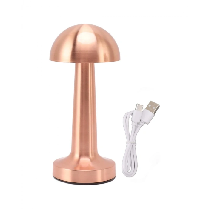 Modern Bronz Masa Lambası 3 Renk LED Dokunmatik Şarjlı Model