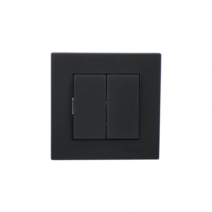 MUTLUSAN RİTA-2220 402 0284 POŞETLİ SİYAH - KOMÜTATÖR - 2Lİ ANAHTAR PRİZ VİDALI - ÇERÇEVELİ (5047)