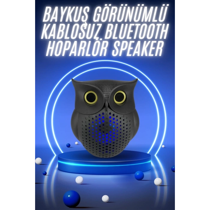 Müzik Çalar Bluetooth Hoparlör Speaker 5.0 Kablosuz Baykuş Görünümlü