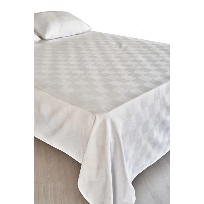 Nevresim Dünyası Tek Kişilik Pamuk Beyaz Tek Pike 160x240