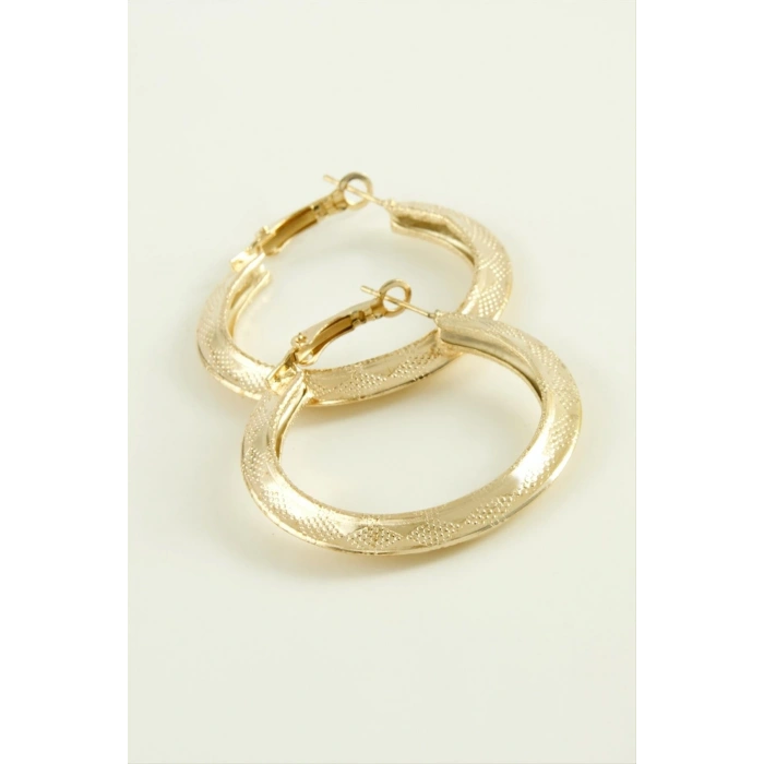 Noktalı Halka Küpe 4 cm
