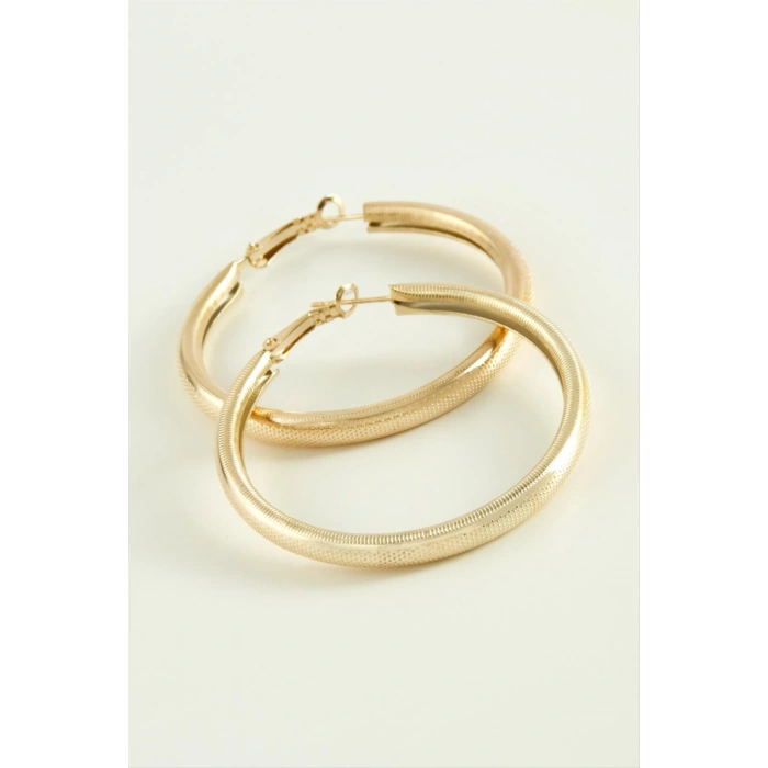 Noktalı Halka Küpe 4,5 cm