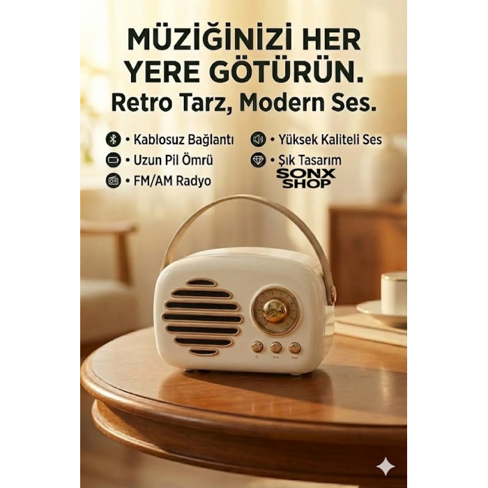 Nostaljik Retro Bluetooth Hoparlör