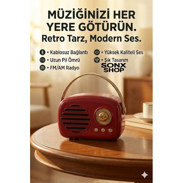 Nostaljik Retro Bluetooth Hoparlör