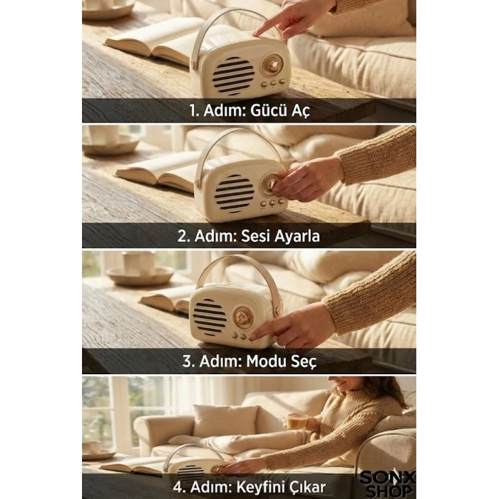 Nostaljik Retro Bluetooth Hoparlör