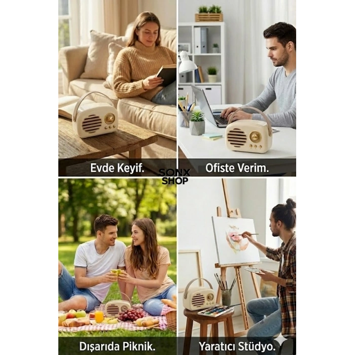 Nostaljik Retro Bluetooth Hoparlör