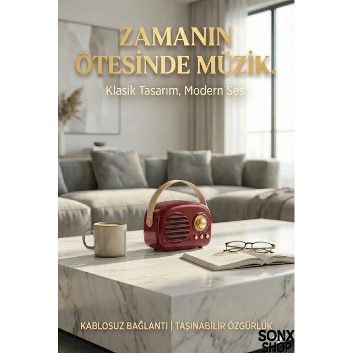 Nostaljik Retro Bluetooth Hoparlör