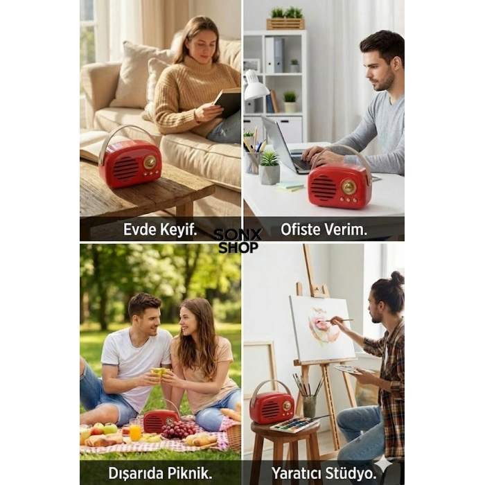 Nostaljik Retro Bluetooth Hoparlör