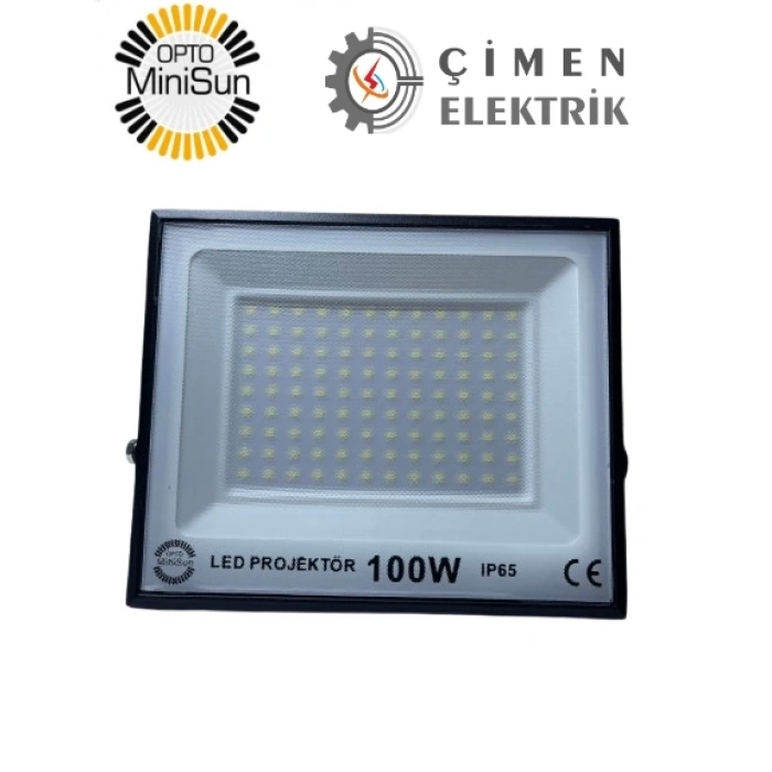 OPTO MİNİSUN M38100 100W Led Projektör 6400K Beyaz Işık