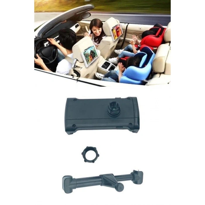 Oto Koltuk Arkası Telefon Tablet Tutucu Ayarlanabilir 360 Derece Dönebilen Pratik Stand