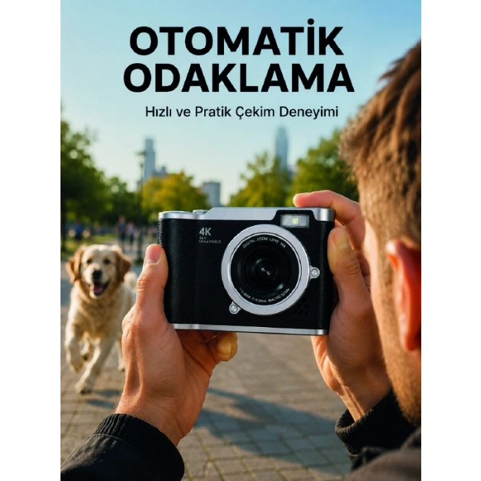 Otomatik Odaklamalı 4K Dijital Kamera 2.4 İnç HD Ekran