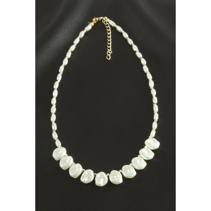 Oval Arpa Kesim İnci Kolye